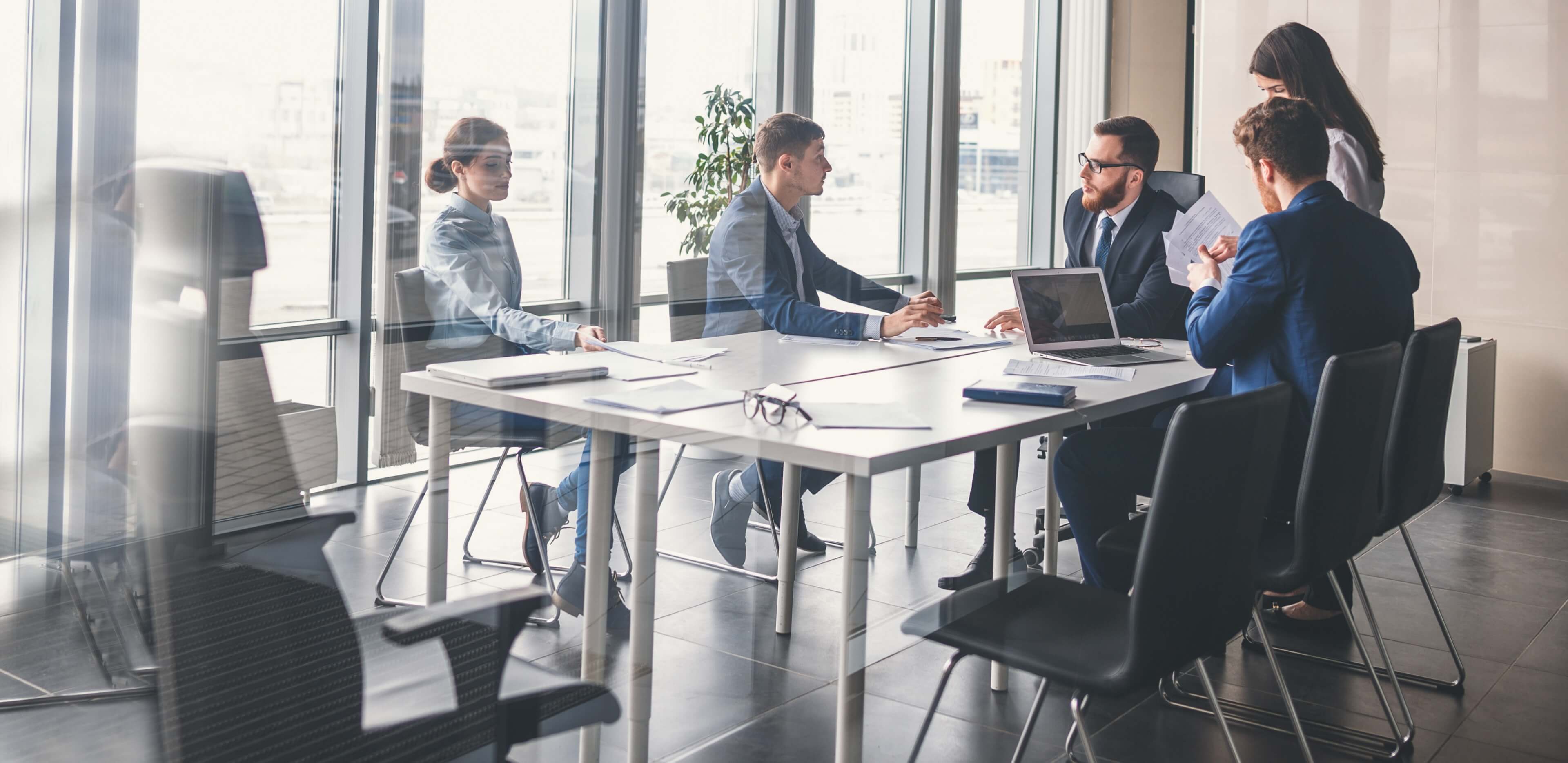 Discussions in a business meeting