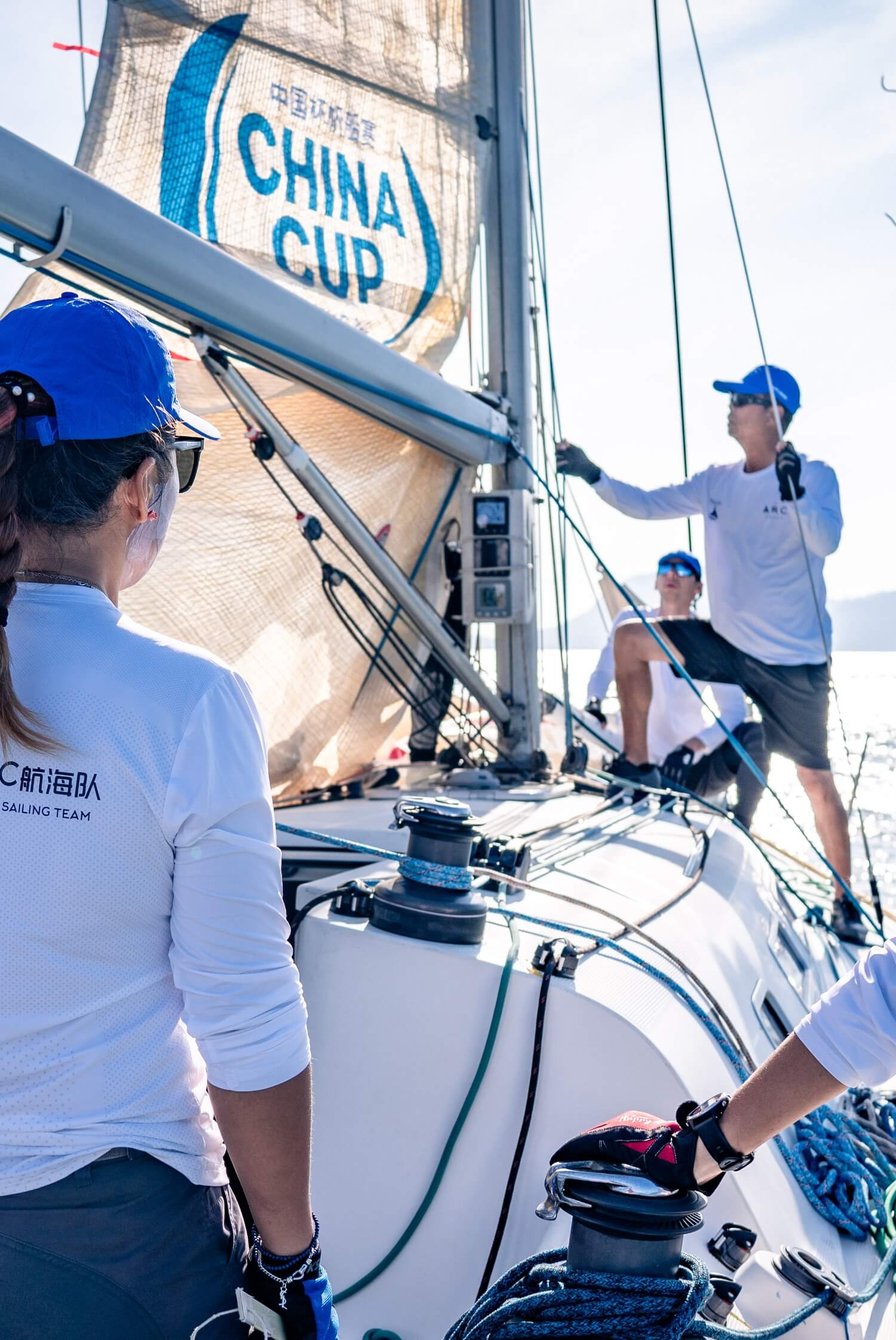 Crew on the Alarar Capital Group-sponsored China Cup yacht